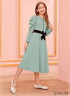 Pista Green Colour New Fancy Imported Party Wear Stylish Western Kids Collection CHIKEE 03